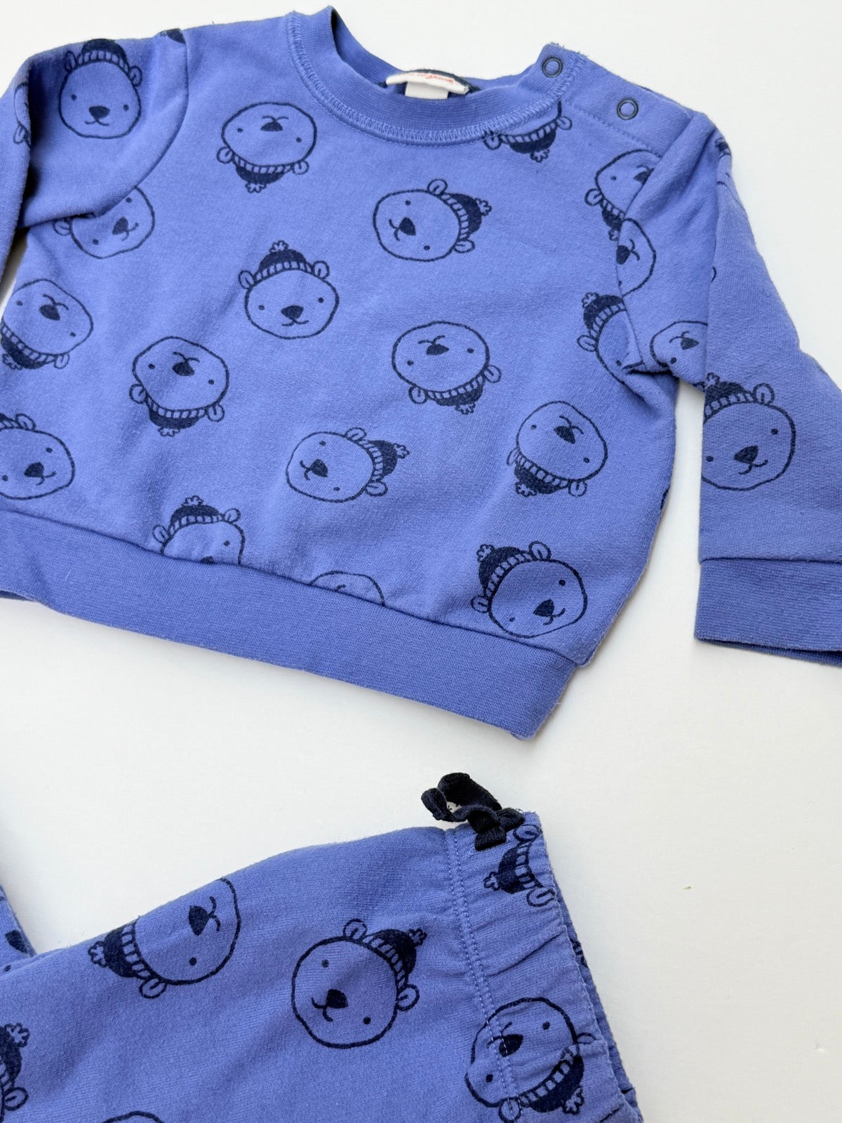 Cat & Jack Bear Print Sweatsuit Set 3-6M