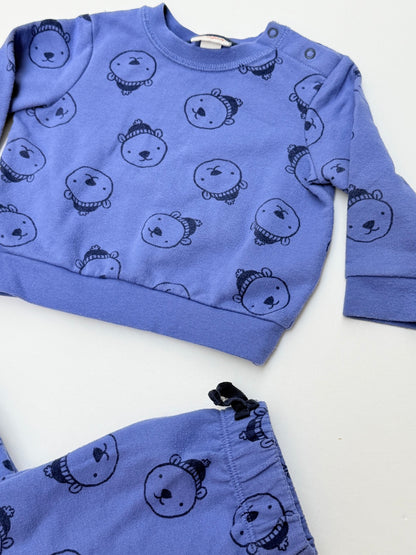 Cat & Jack Bear Print Sweatsuit Set 3-6M