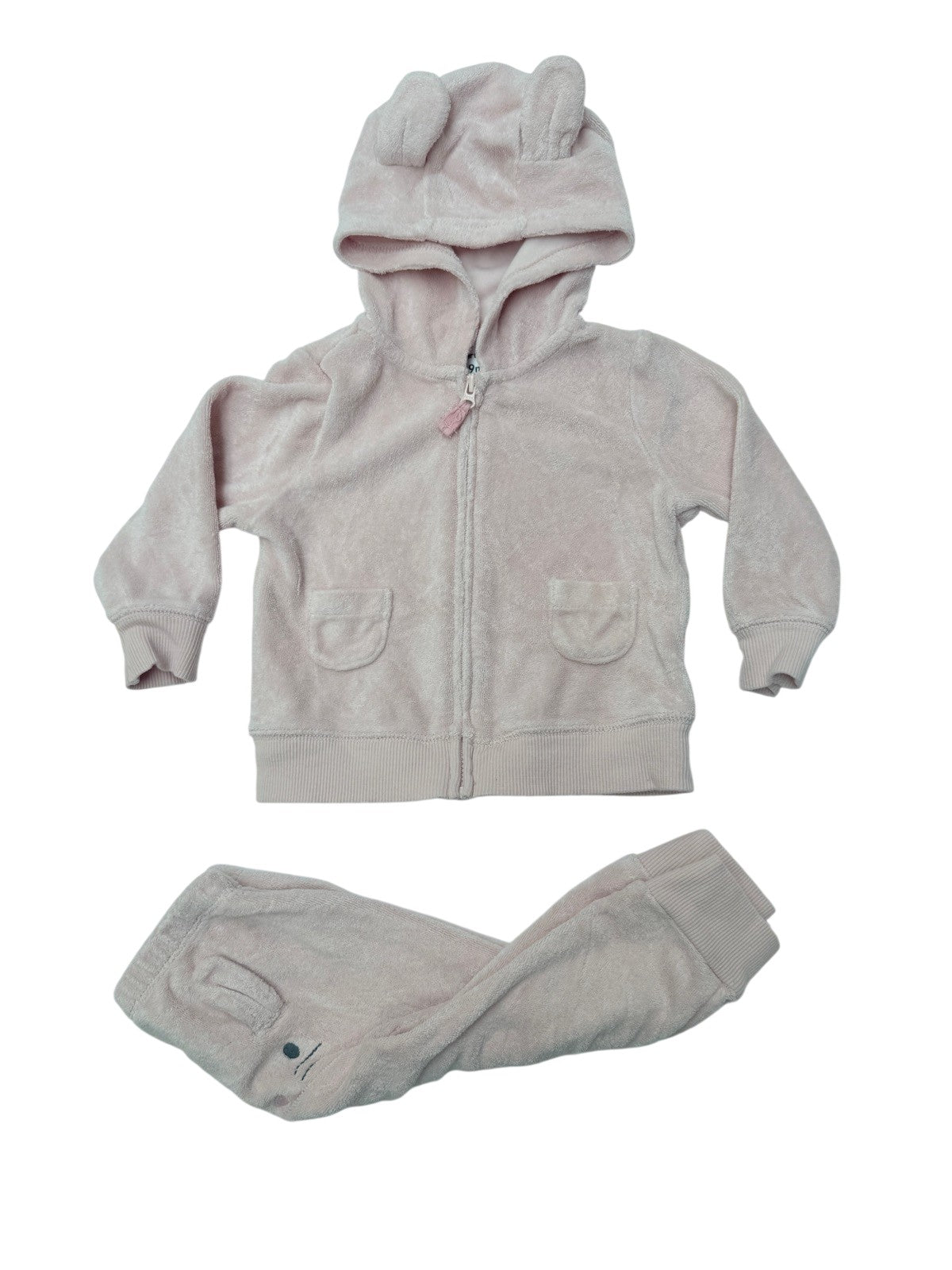 Carter's Pink Bunny Velour Two-Piece Set 9M