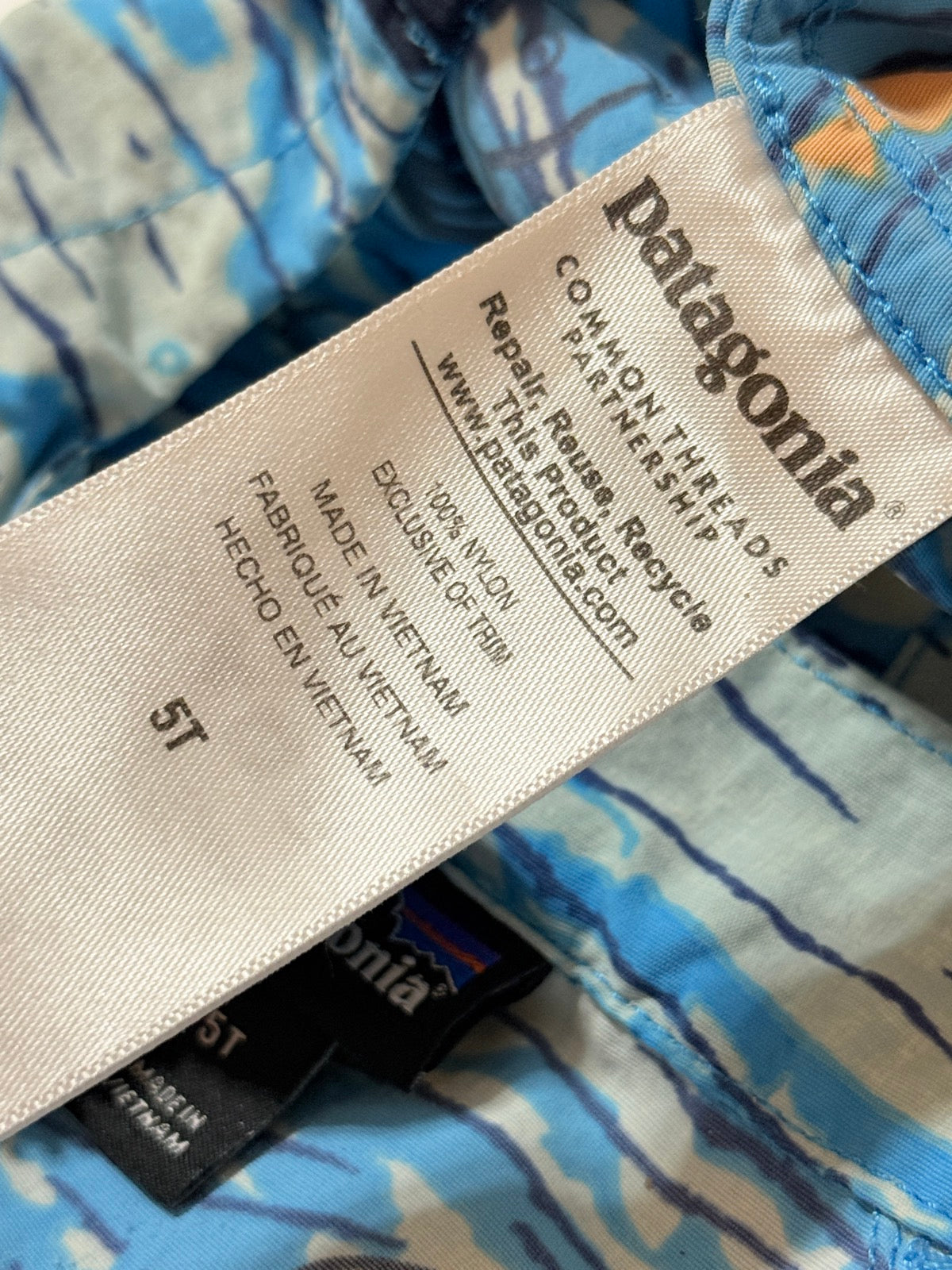 Patagonia Baggies Fish Print Shell Jacket 5T