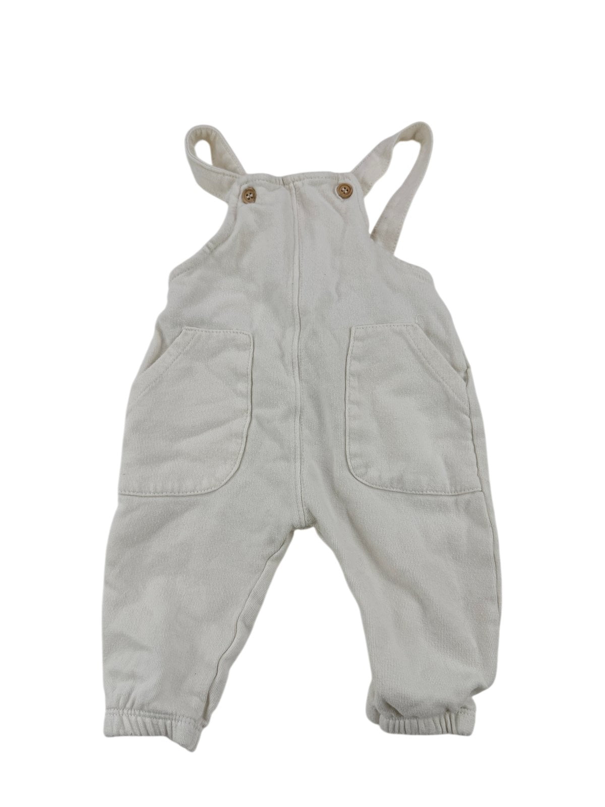 Zara Cream Fleece Overalls 3-6M