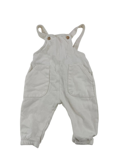 Zara Cream Fleece Overalls 3-6M