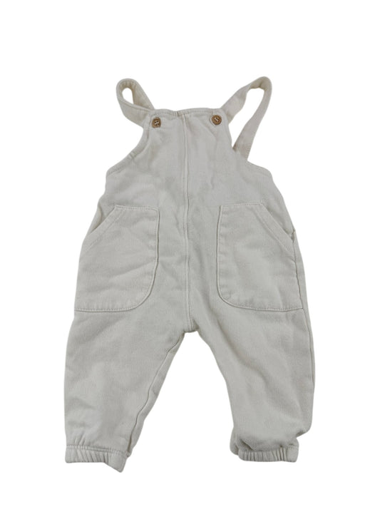Zara Cream Fleece Overalls 3-6M