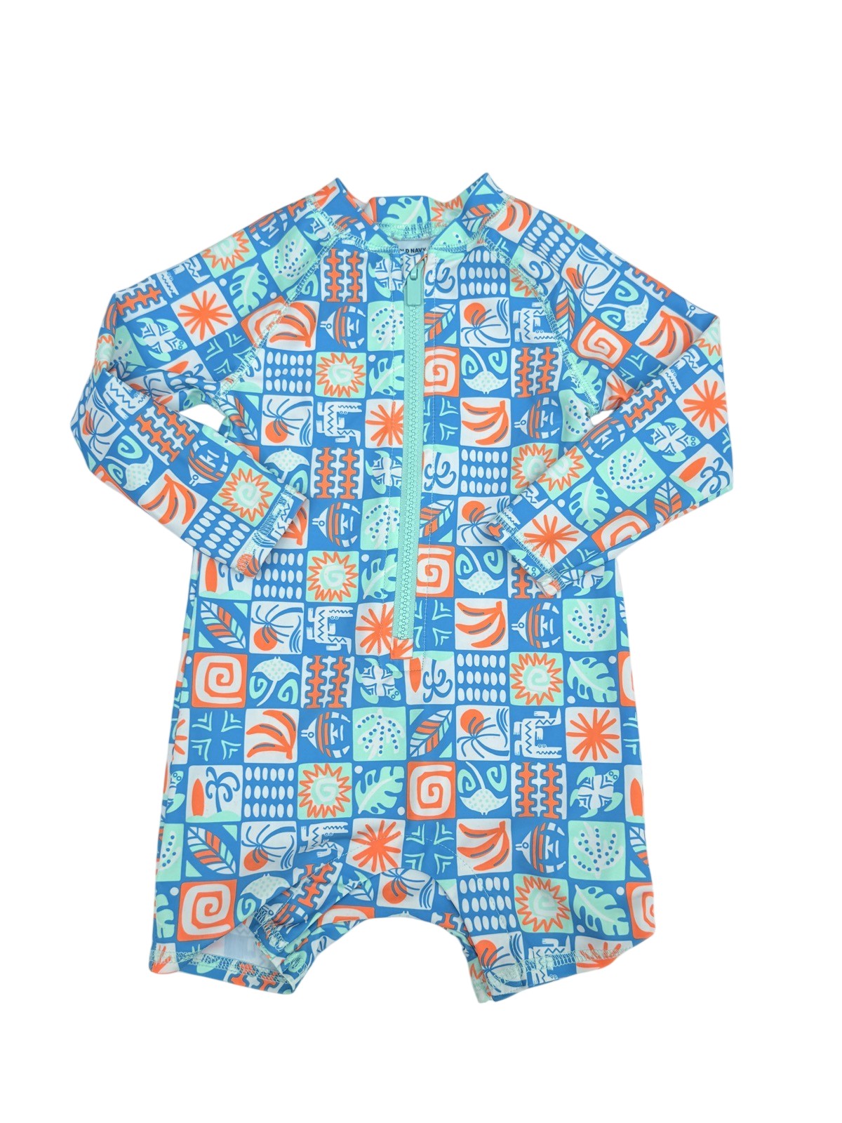 Old Navy Tropical Print Rashguard Swimsuit 18-24M