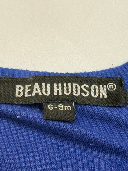 Beau Hudson Blue Ribbed Cardigan 6-9M