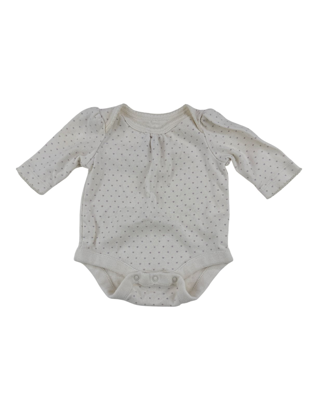 Baby Gap Heart Print Long Sleeve Bodysuit Preemie 7