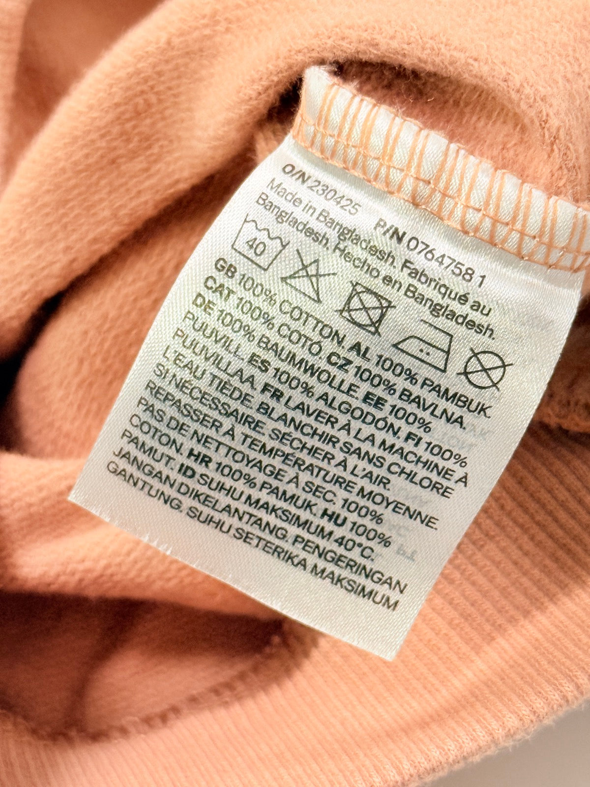 H&M Terracotta Organic Cotton Sweatshirt 2-4M
