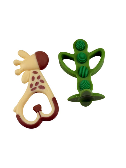 Giraffe and Peapod Silicone Teethers Set of 2