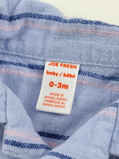 Joe Fresh Blue Striped Romper 0-3M