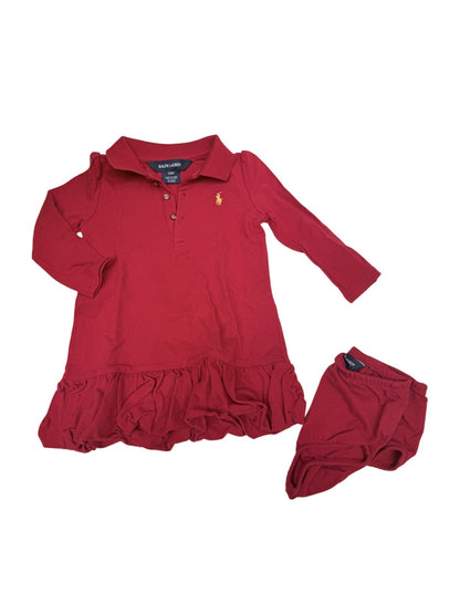 Ralph Lauren Red Polo Dress Set 12M