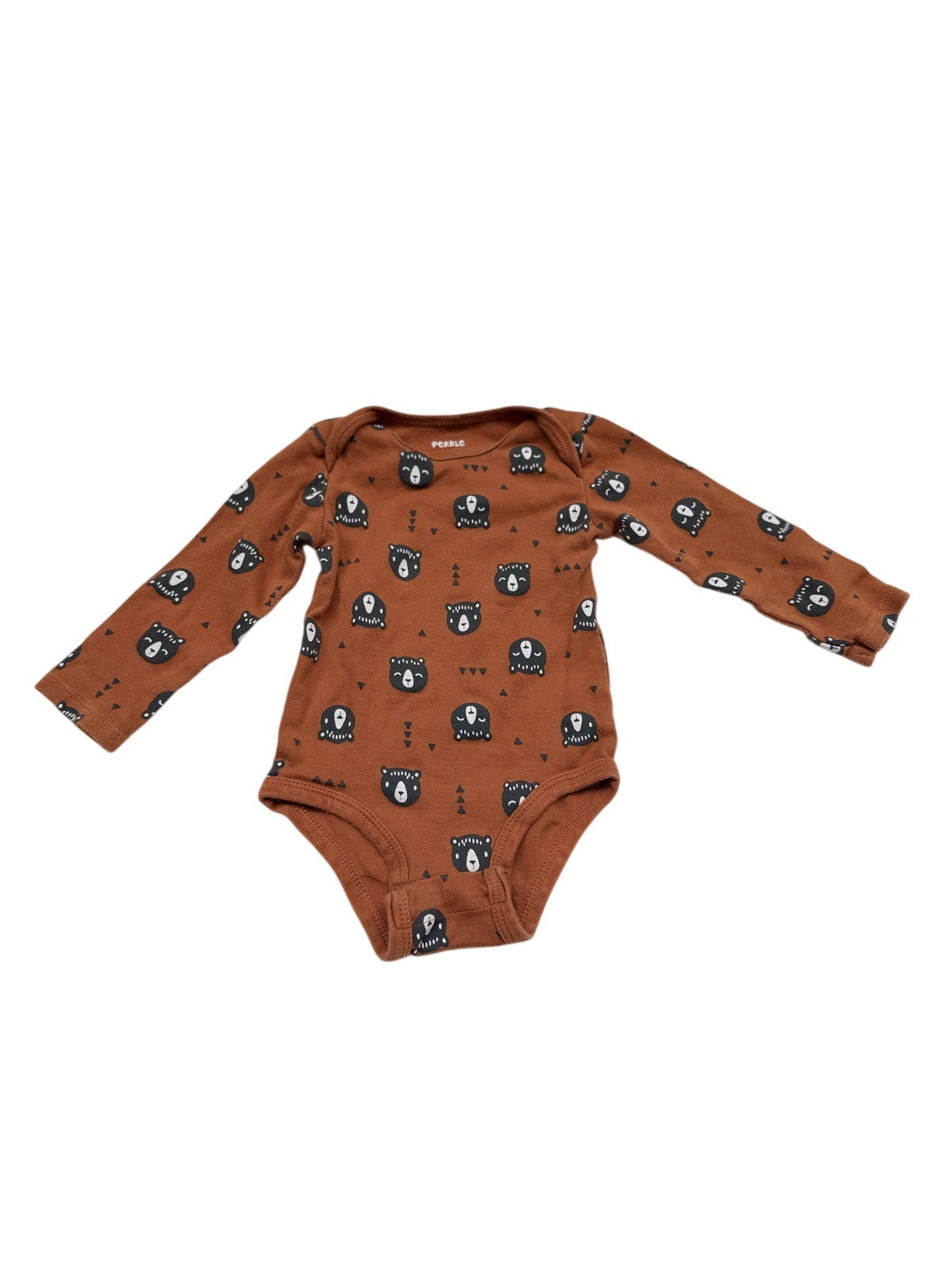 Pekkle Bear Print Long Sleeve Bodysuit 12M
