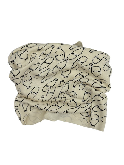 Milk Bottle Print Knit Scarf / Neck warmer