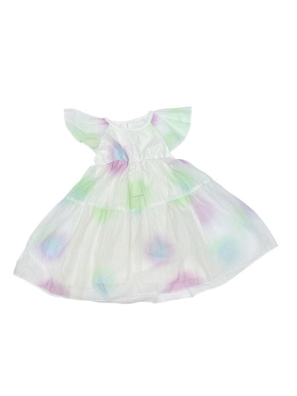 SHEIN Tie-Dye Ruffle Sleeve Dress 4T