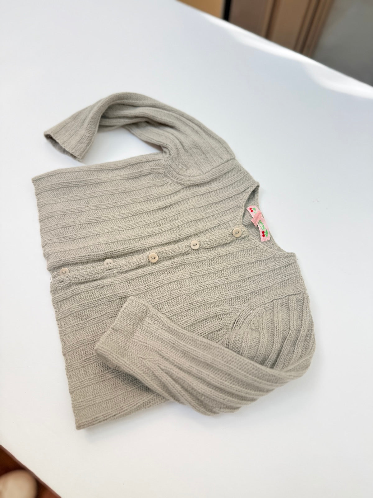 Bonpoint Gray Knit Cardigan Size 18m