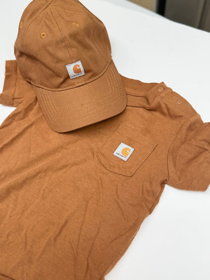 Carhartt Pocket Bodysuit & Hat Set 18M