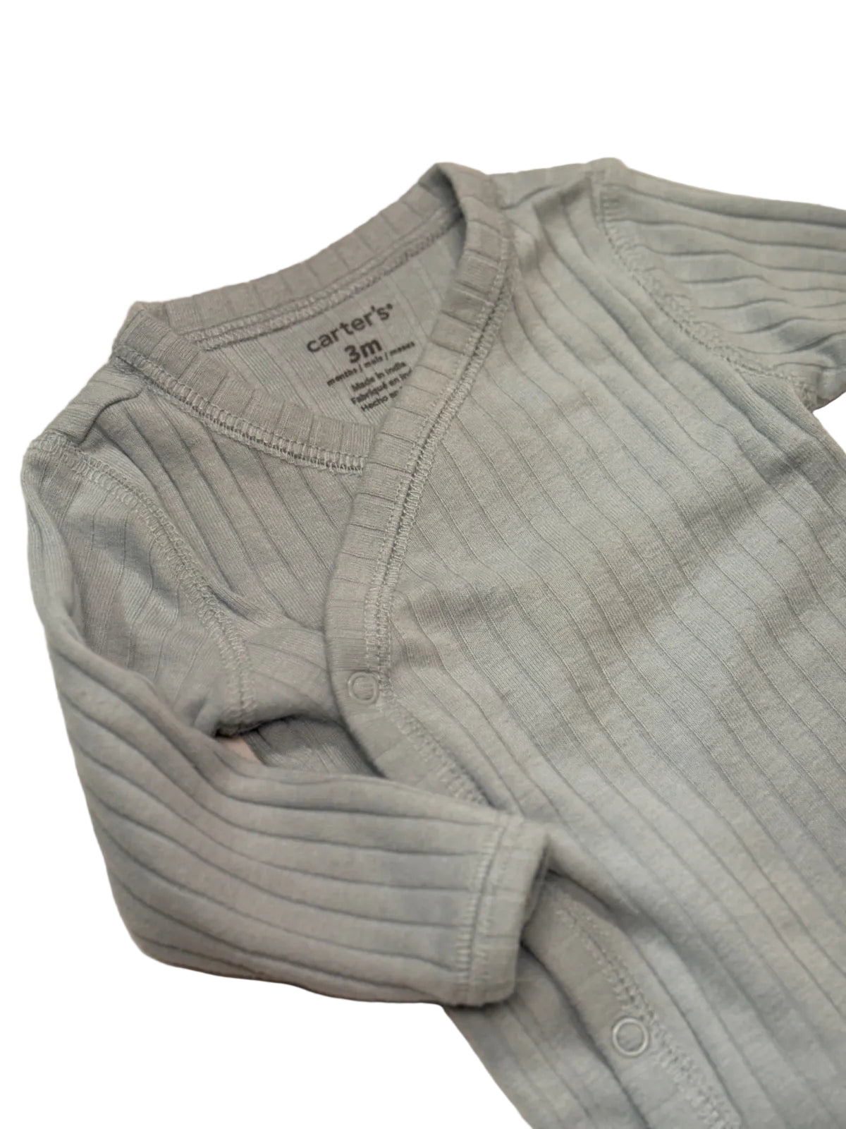 Carter's Blue Ribbed Long Sleeve Bodysuit 3m