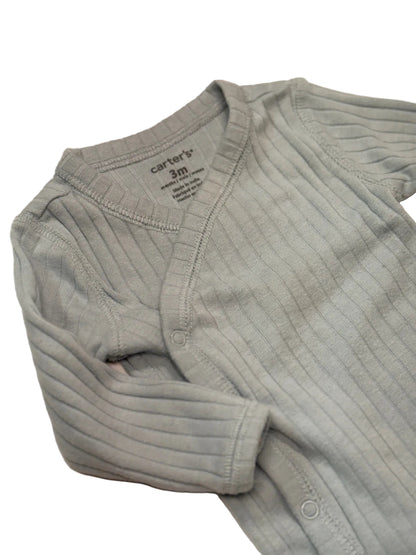 Carter's Blue Ribbed Long Sleeve Bodysuit 3m