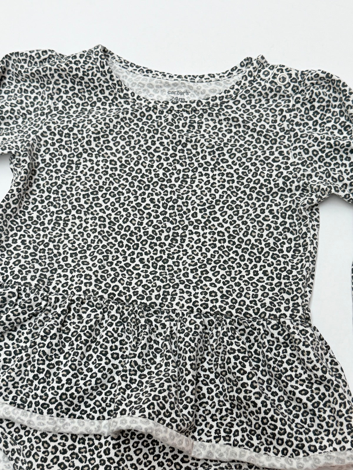 Carter's Leopard Print Peplum Romper 24M