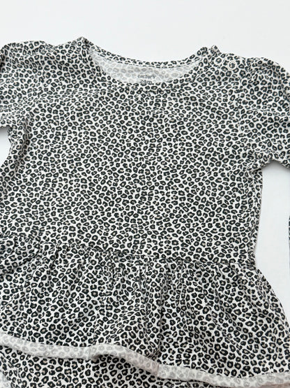 Carter's Leopard Print Peplum Romper 24M