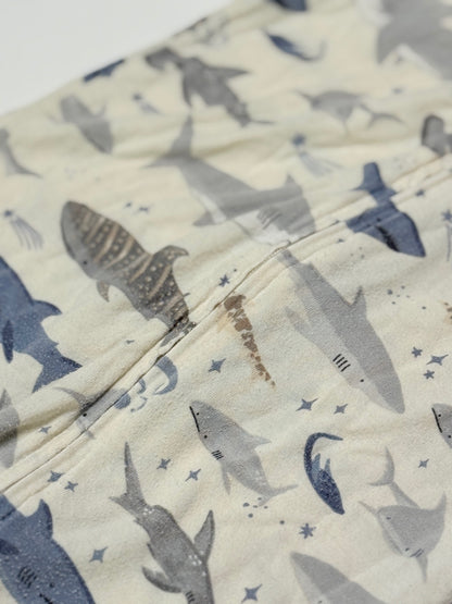 Loulou Lollipop Shark Sleeper Footie 18-24m