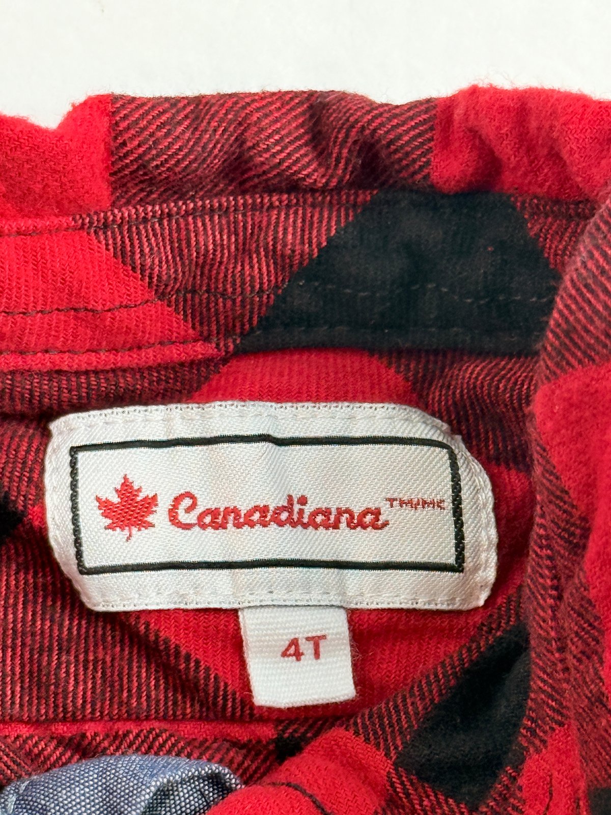 Canadiana Red Buffalo Plaid Flannel Shirt 4T