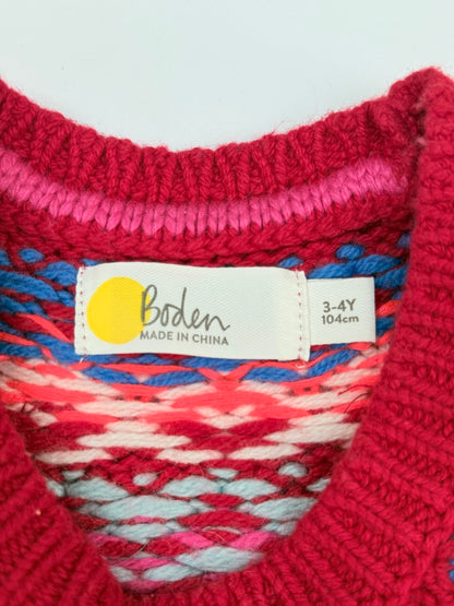 Boden Fair Isle Knit Sweater 3-4T