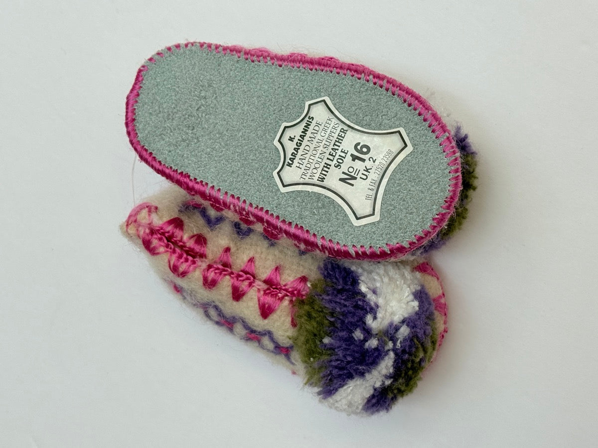 New - Karagiannis Handmade Greek Wool Slippers infant US3/4