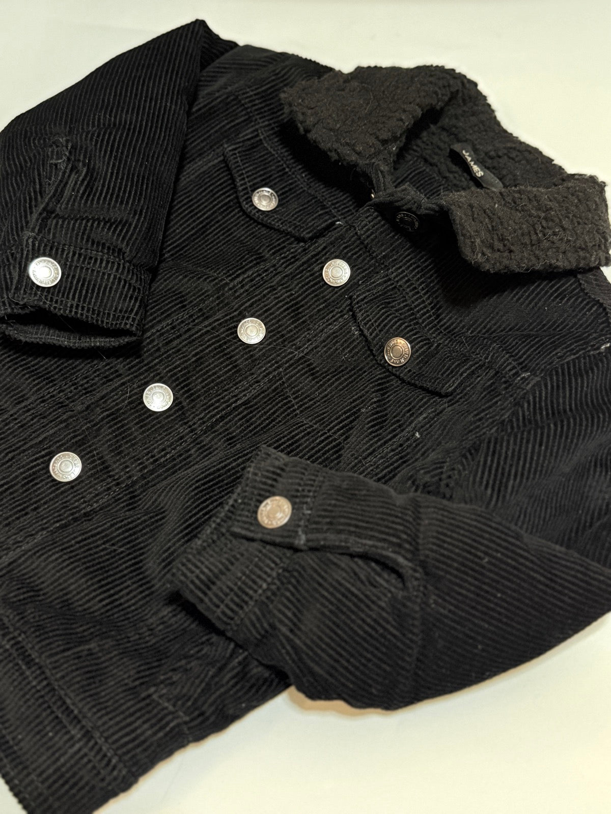 Silver Jeans Co. Black Corduroy Sherpa Jacket Size 4