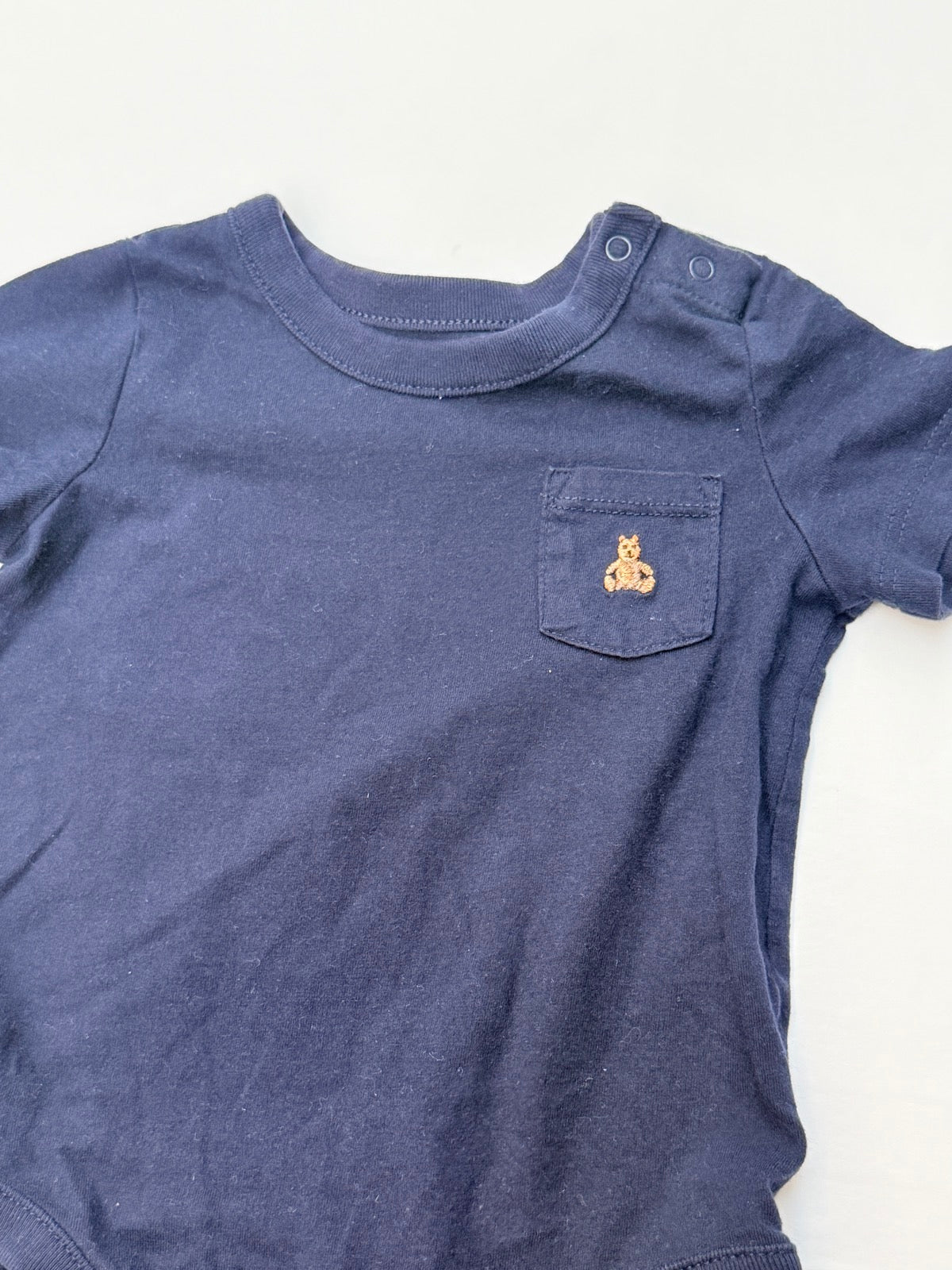 Baby Gap Navy Pocket Bear Bodysuit 6-12M