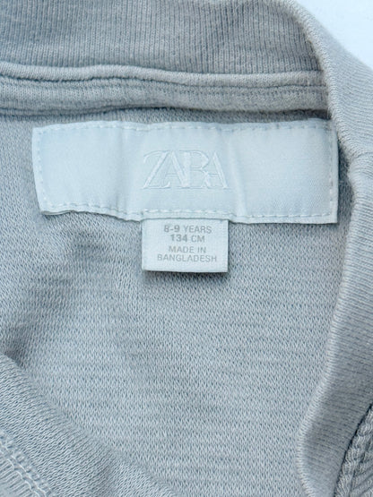Zara Gray Ribbed Long Sleeve Top Size 8-9Y