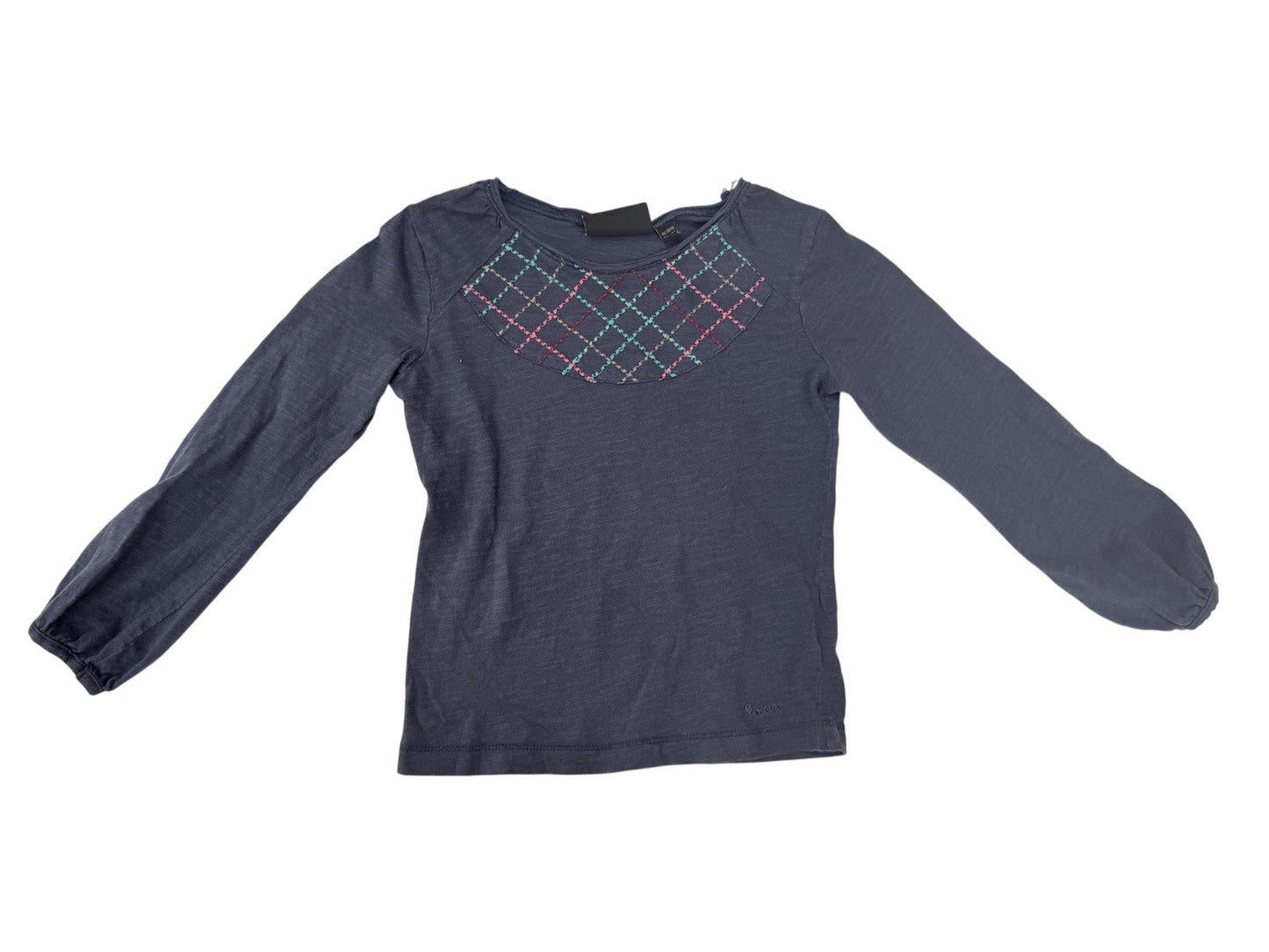 Mexx Gray Long Sleeve Embroidered Top Size 5-6