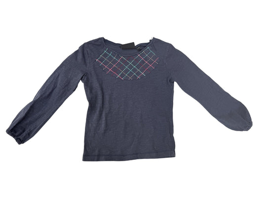 Mexx Gray Long Sleeve Embroidered Top Size 5-6