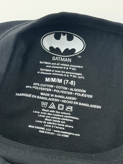 Batman Logo Black T-Shirt Size M (7-8) 7-8