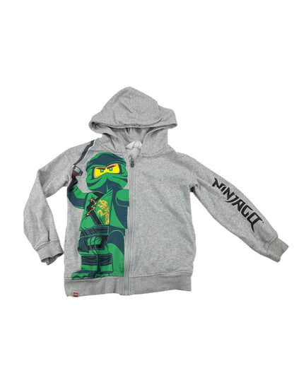 H&M Lego Ninjago Gray Zip Hoodie Size 6-8Y