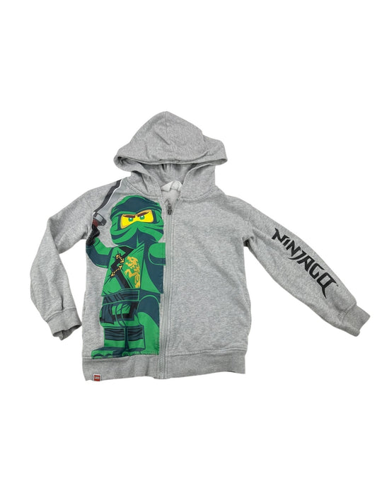 H&M Lego Ninjago Gray Zip Hoodie Size 6-8Y