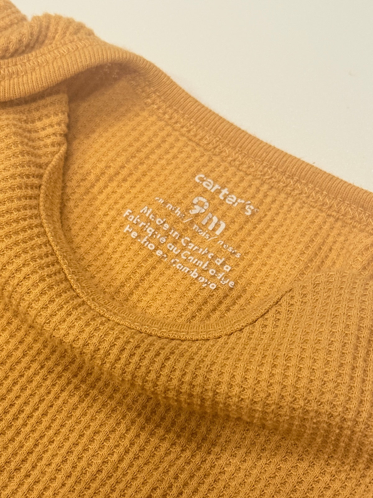 Carter's Waffle Knit Long Sleeve Bodysuit 9M