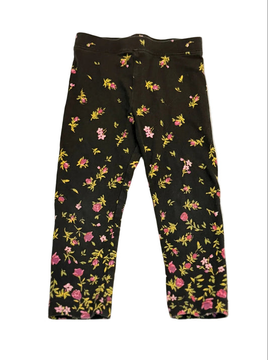 Old Navy Floral Black Leggings 2T