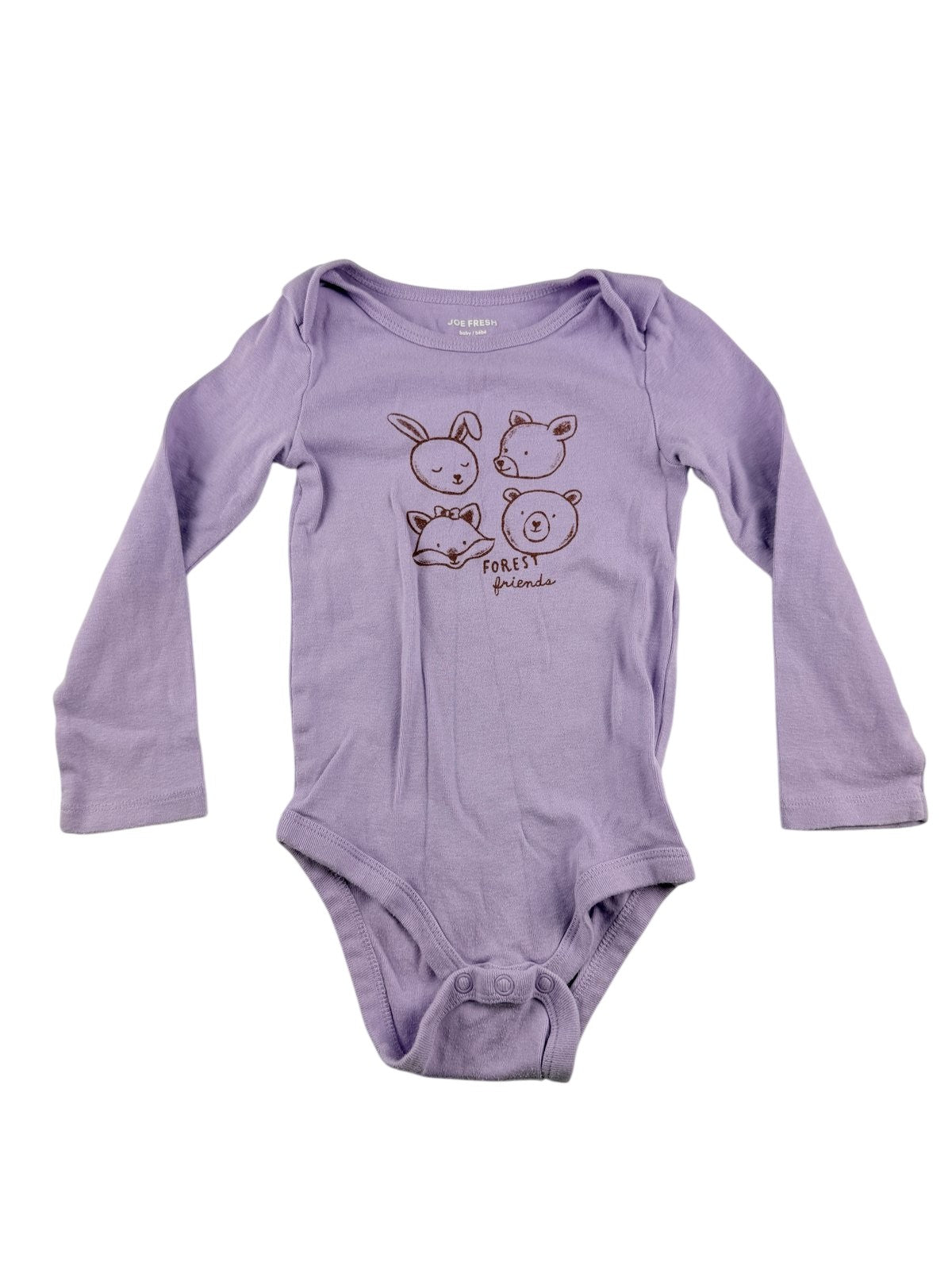 Joe Fresh Forest Friends Purple Bodysuit 18-24M