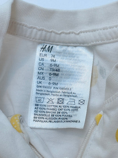H&M Lemon Print Footed Sleeper 6-9M