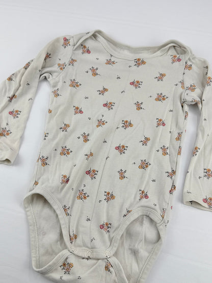 H&M Floral Long Sleeve Bodysuit 2T