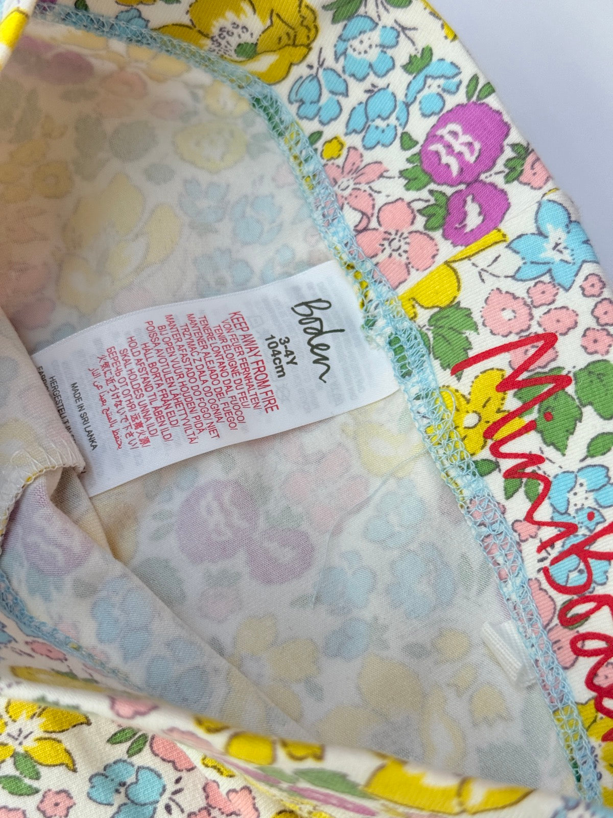 Boden Floral Duck Appliqué Leggings 3-4Y
