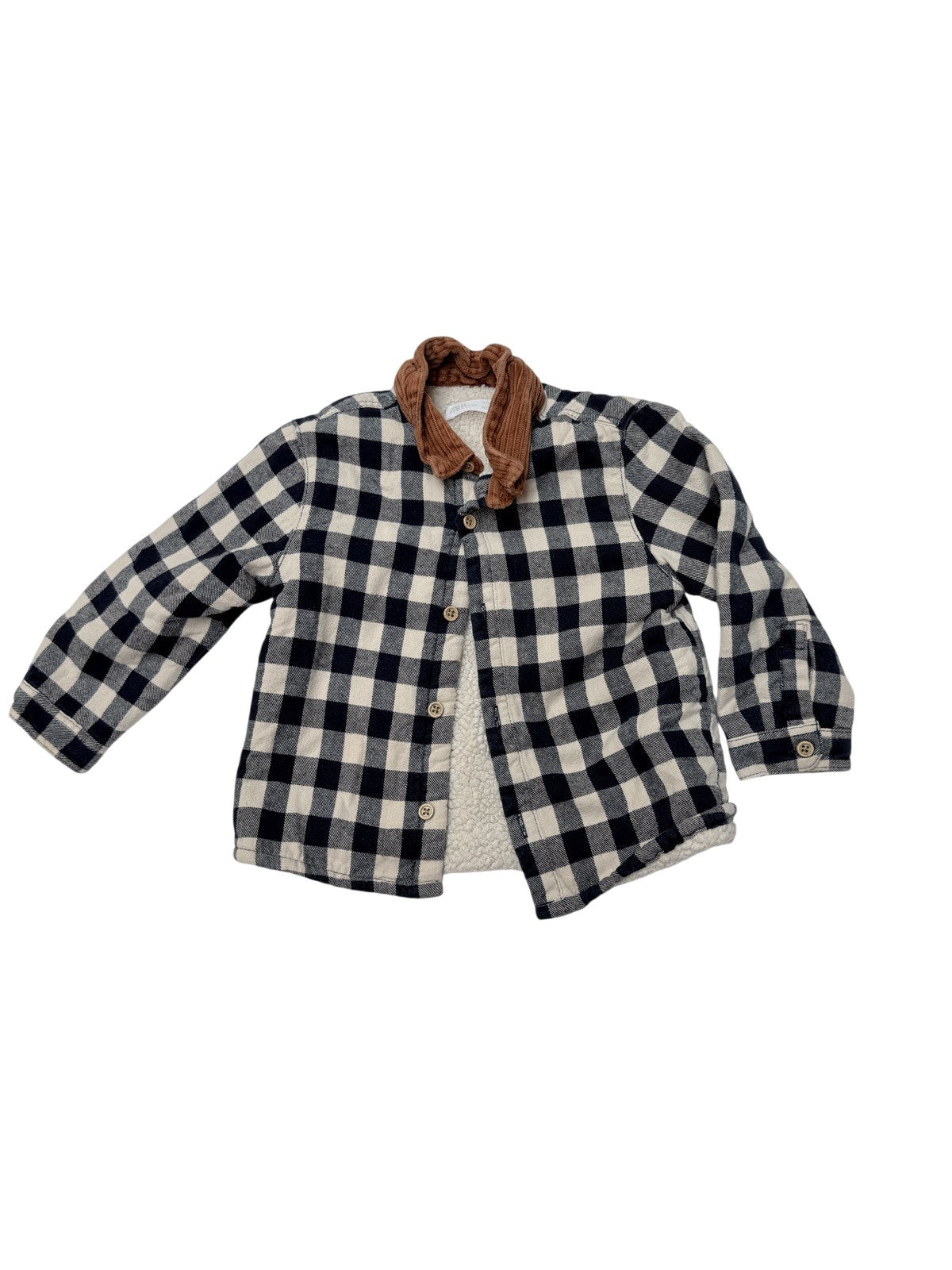 Zara Plaid Sherpa-Lined Jacket 18M