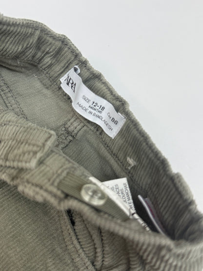 Zara Olive Corduroy Pants 12-18M