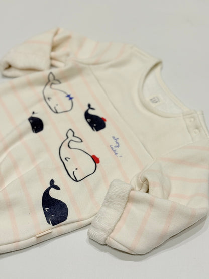 Baby Gap Whale Print Romper 6-12M