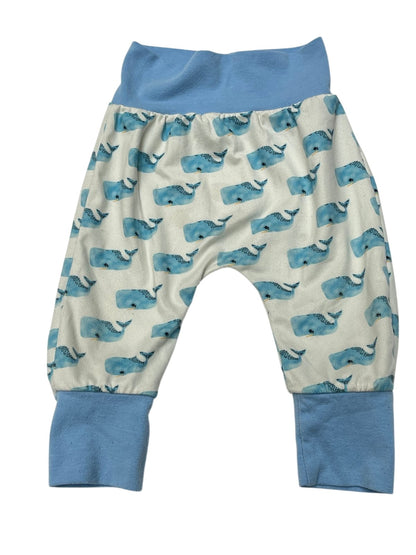 Handmade Whale Print Harem Pants 3-6m