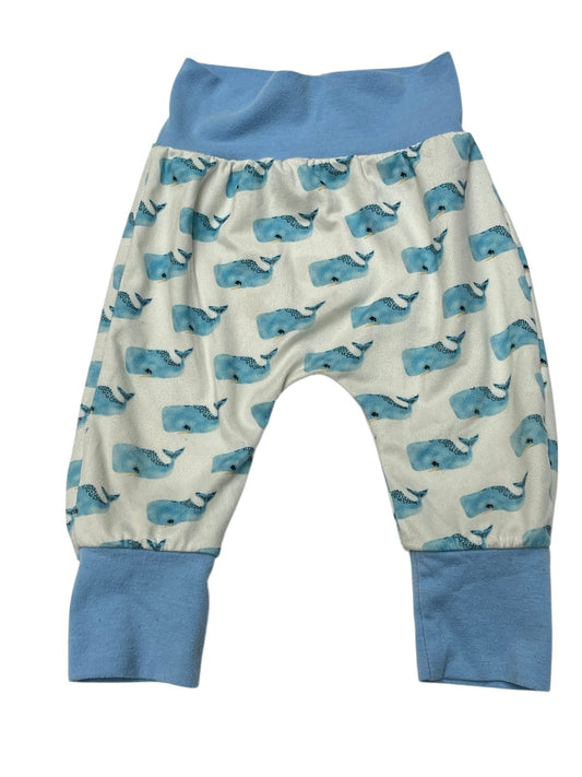 Handmade Whale Print Harem Pants 3-6m