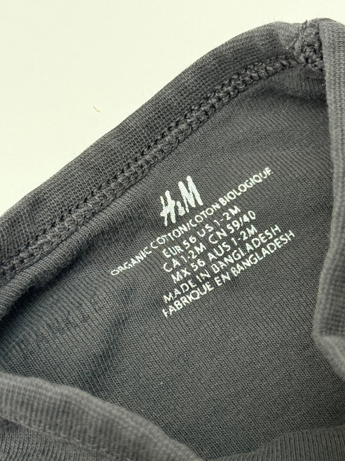 H&M Organic Cotton Wrap Bodysuit 1-2M