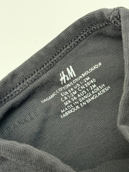 H&M Organic Cotton Wrap Bodysuit 1-2M