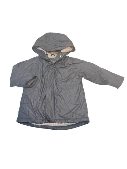 Zara Navy Sherpa-Lined Rain Jacket Size 2-3Y