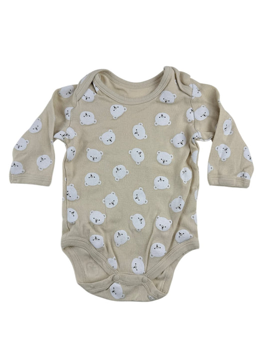 Beige Polar Bear Print Bodysuit Size 12-18M